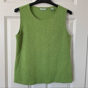 Laura Ashley jacquard lime floral sleeveless top